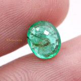 Natural Emerald Oval Faceted Cut Gemstone 7X6mm Healing Loose Gemstone For Making Jewelry