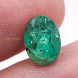 Natural Emerald Oval Faceted Cut Loose Gemstone 10X7mm Healing Gemstone For Making Jewelry