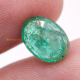 Natural Emerald Oval Faceted Cut Loose Gemstone 10X7mm Healing Gemstone For Making Jewelry