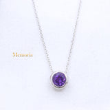 Natural Amethyst Gemstone 925 Silver Necklace