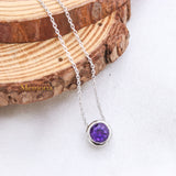 Natural Amethyst Gemstone 925 Silver Necklace