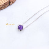 Natural Amethyst Gemstone 925 Silver Necklace