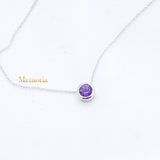 Natural Amethyst Gemstone 925 Silver Necklace