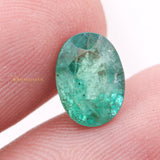 Natural Emerald Oval Faceted Cut Loose Gemstone 10X7mm Healing Gemstone For Making Jewelry