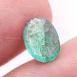 Natural Emerald Oval Faceted Cut Loose Gemstone 10X7mm Healing Gemstone For Making Jewelry