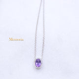 Natural Amethyst Gemstone 925 Silver Necklace