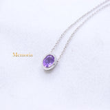 Natural Amethyst Gemstone 925 Silver Necklace