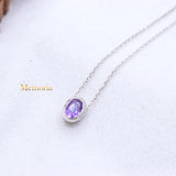 Natural Amethyst Gemstone 925 Silver Necklace