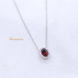 Natural Garnet Gemstone 925 Silver Necklace