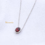 Natural Garnet Gemstone 925 Silver Necklace