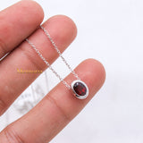 Natural Garnet Gemstone 925 Silver Necklace