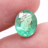 Natural Emerald Oval Faceted Cut Loose Gemstone 9X7mm Healing Gemstone For Making Jewelry