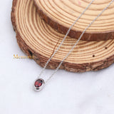 Natural Garnet Gemstone 925 Silver Necklace