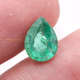 Natural Emerald Pear Shaped Faceted Gemstone 10X7mm Healing Loose Gemstone For Making Jewelry