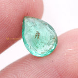 Natural Emerald Pear Shaped Faceted Gemstone 10X7mm Healing Loose Gemstone For Making Jewelry