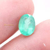 Natural Emerald Oval Shaped Faceted Gemstone 9X7mm Healing Loose Gemstone For Making Jewelry