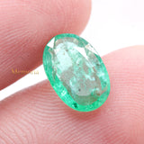 Genuine Emerald Oval Shaped Faceted Gemstone 11X7mm Healing Loose Gemstone For Making Jewelry