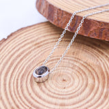 Natural Smoky Quartz Bezel Necklace Minimal Sterling Silver Gemstone Pendant