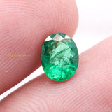 Natural Emerald Oval Shaped Faceted Gemstone 10X8mm Healing Loose Gemstone For Making Jewelry