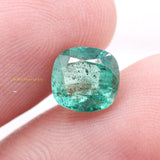 Natural Emerald Cushion Shaped Faceted Gemstone 7X6mm Healing Loose Gemstone For Making Jewelry