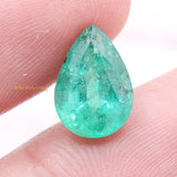 Natural Emerald Pear Shaped Faceted Gemstone 8X7mm Healing Loose Gemstone For Making Jewelry