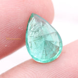 Natural Emerald Pear Shaped Faceted Gemstone 8X7mm Healing Loose Gemstone For Making Jewelry