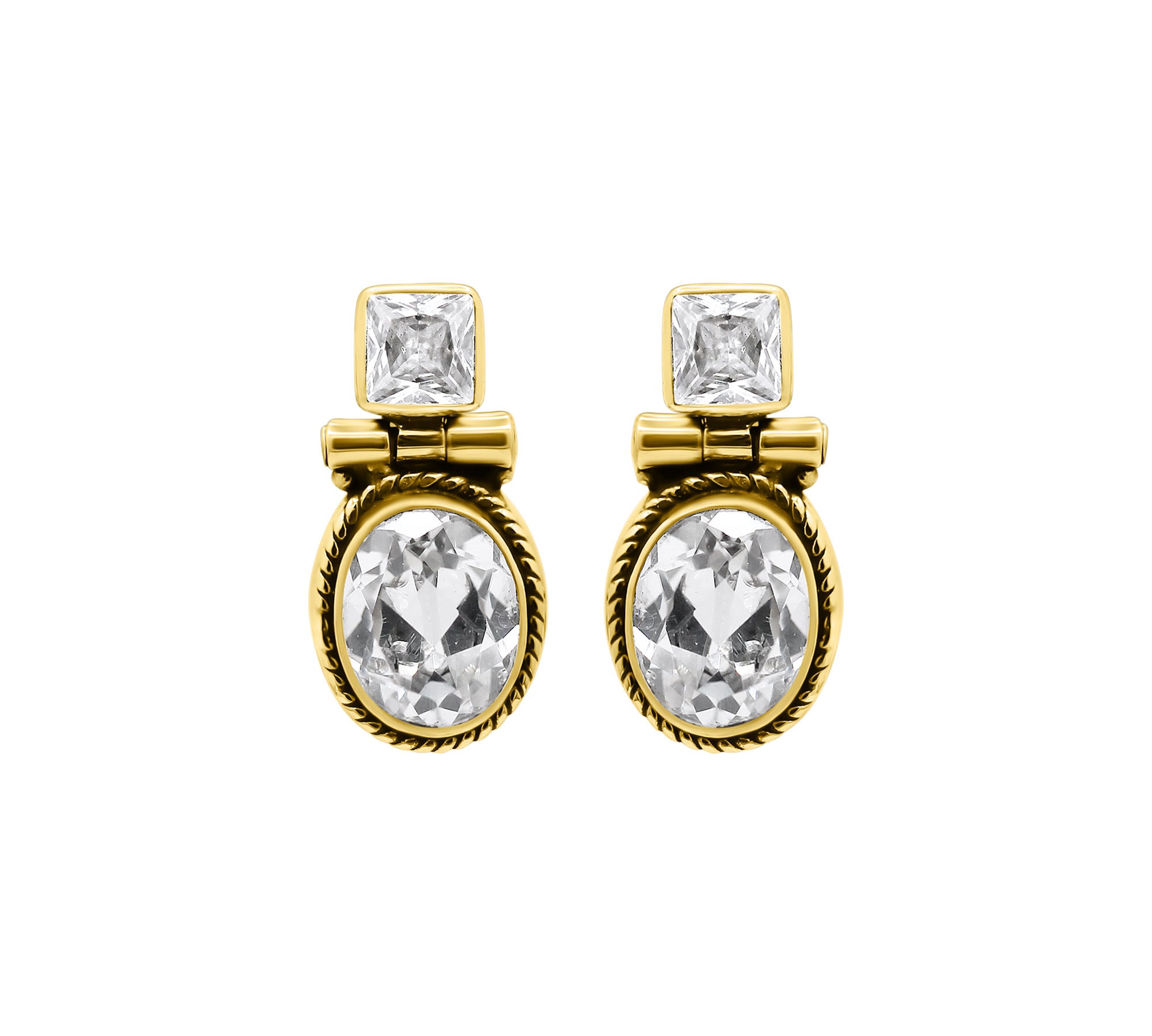 Natural Cubic Zircon 925 Silver Gold Plated Designer Stud Earring