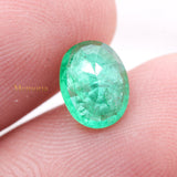 Natural Emerald Oval Shaped Faceted Gemstone 13X9mm Healing Loose Gemstone For Making Jewelry