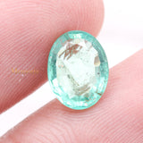 Natural Emerald Oval Shaped Faceted Gemstone 9X6mm Healing Loose Gemstone For Making Jewelry