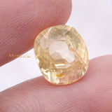 High Quality Yellow Sapphire Cushion Shaped Faceted Gemstone 10X9mm Healing Loose Gemstone For Making Jewelry