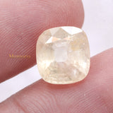 Genuine Yellow Sapphire Cushion Shaped Faceted Gemstone 11X10mm Healing Loose Gemstone For Making Jewelry