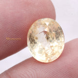 Natural Yellow Sapphire Oval Shaped Faceted Gemstone 12X10mm Healing Loose Gemstone For Making Jewelry