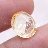 Natural Yellow Sapphire Oval Shaped Faceted Gemstone 12X10mm Healing Loose Gemstone For Making Jewelry