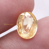 Natural Yellow Sapphire Oval Shaped Faceted Gemstone 10X8mm Healing Loose Gemstone For Making Jewelry