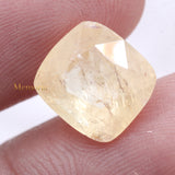 Natural Yellow Sapphire Cushion Shaped Faceted Gemstone 11X10mm Healing Loose Gemstone For Making Jewelry