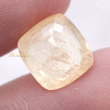 Natural Yellow Sapphire Cushion Shaped Faceted Gemstone 11X10mm Healing Loose Gemstone For Making Jewelry