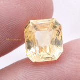 Natural Yellow Sapphire Octagon Shaped Faceted Gemstone 10X9mm Healing Loose Gemstone For Making Jewelry