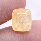 Natural Yellow Sapphire Cushion Shaped Faceted Gemstone 11X9mm Healing Loose Gemstone For Making Jewelry