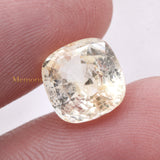 Natural Yellow Sapphire Cushion Shaped Faceted Gemstone 10X10mm Healing Loose Gemstone For Making Jewelry