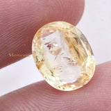 Natural Yellow Sapphire Oval Shaped Faceted Gemstone 12X10mm Healing Loose Gemstone For Making Jewelry