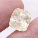 Natural Yellow Sapphire Cushion Shaped Faceted Gemstone 12X11mm Healing Loose Gemstone For Making Jewelry