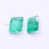 Natural Emerald Rectangle Shaped Faceted Pair Gemstone 7X5mm Healing Loose Gemstone For Making Jewelry