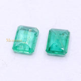 Natural Emerald Rectangle Shaped Faceted Pair Gemstone 7X5mm Healing Loose Gemstone For Making Jewelry