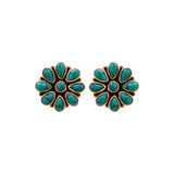 Natural Turquoise Gemstone 925 Sterling Silver Gold Plated Designer Stud