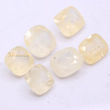 6 Pcs Natural Yellow Sapphire Cushion Shaped Faceted Gemstone Spiritual Healing Loose Gemstone For Making Jewelry