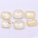 6 Pcs Natural Yellow Sapphire Cushion Shaped Faceted Gemstone Spiritual Healing Loose Gemstone For Making Jewelry