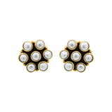 Designer Pearl 925 Sterling Silver Gold Plated Designer Stud Earring