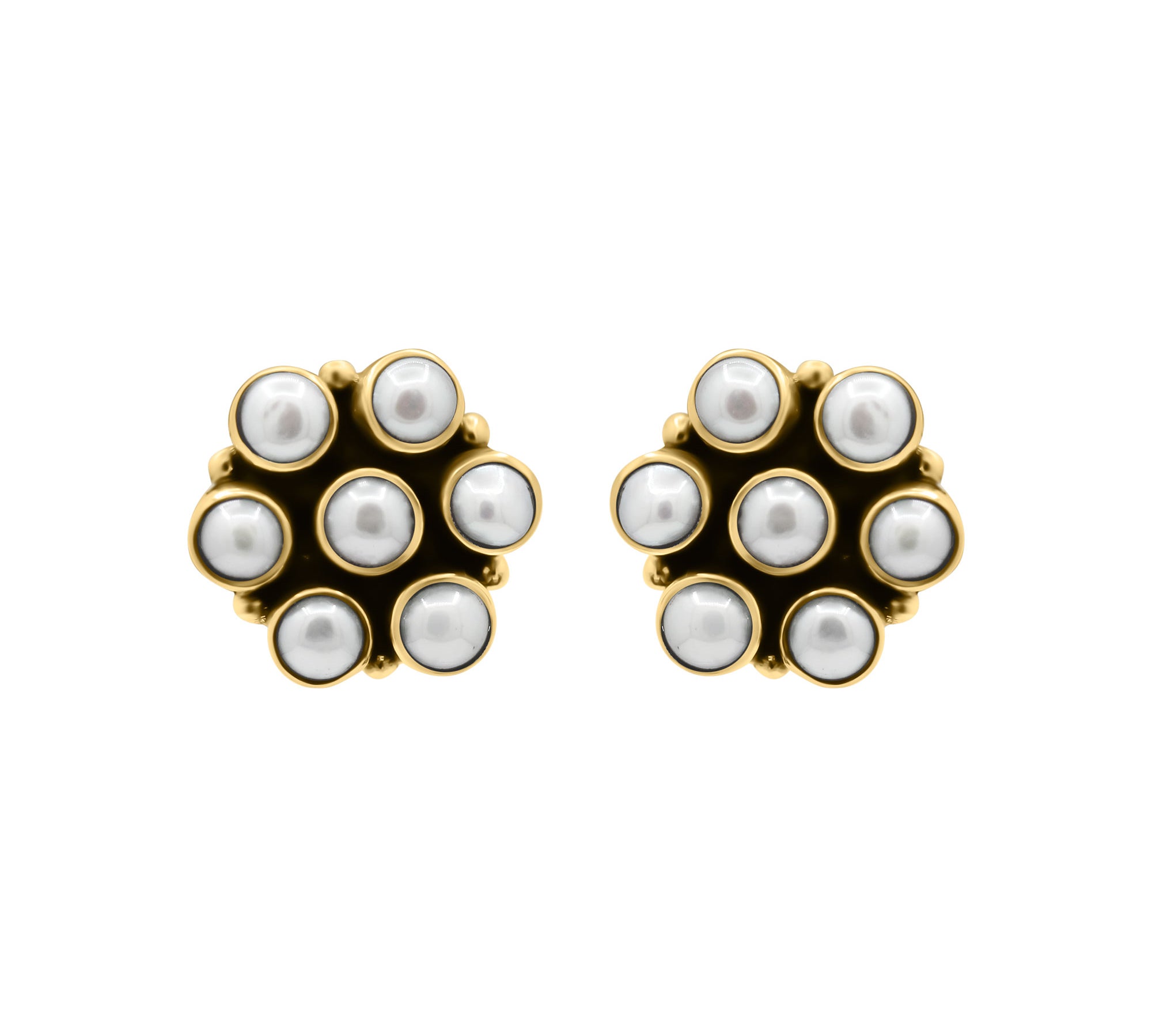 Designer Pearl 925 Sterling Silver Gold Plated Designer Stud Earring