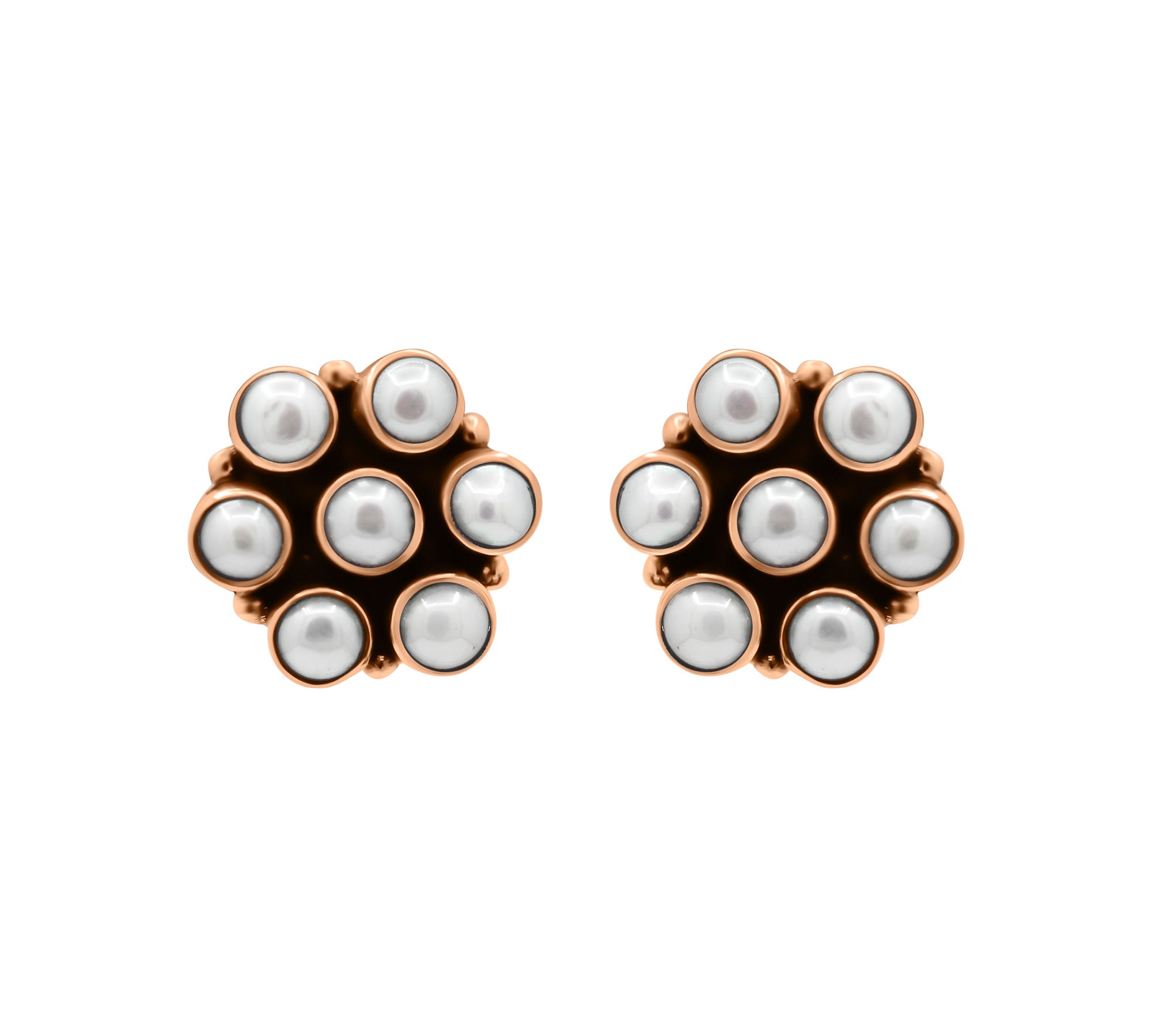 Designer Pearl 925 Sterling Silver Gold Plated Designer Stud Earring