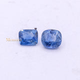 Buy 2 Pcs Natural Blue Sapphire Cushion Faceted Cut Chakra Healing Loose Gemstone For Making Jewelry